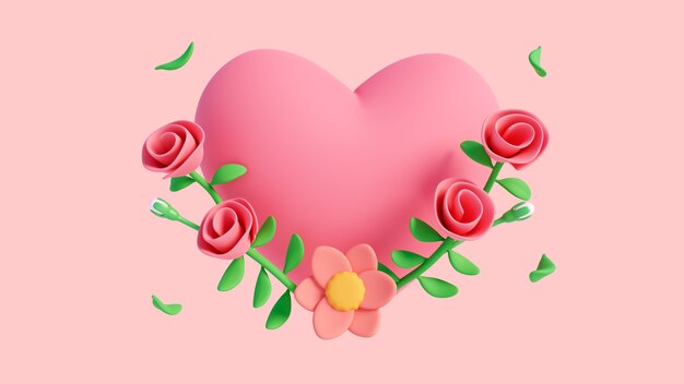 3d background for valentines day celebration