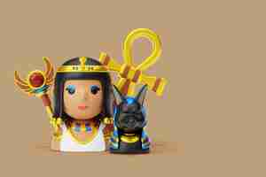 Free PSD 3d background with ancient egyptian elements