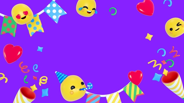 Free PSD 3d background with emojis