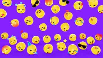 Free PSD 3d background with emojis