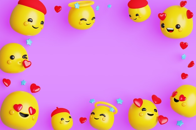 PSD gratuito sfondo 3d con emoji moderni