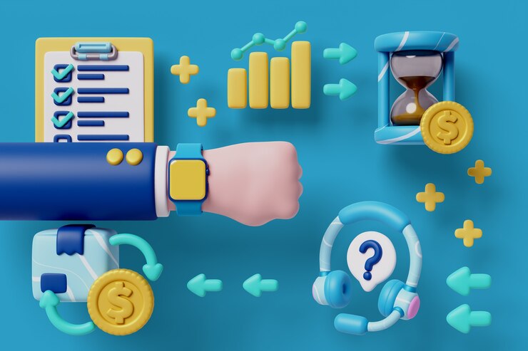 Free PSD 3d background with product management solutions