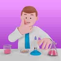 Free PSD 3d background with scientist experimenting in laboratory