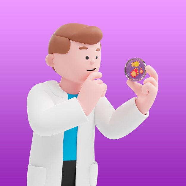 3d фон с ученым, экспериментирующим в лаборатории