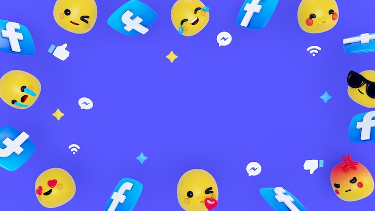 Free PSD 3d background with social media elements