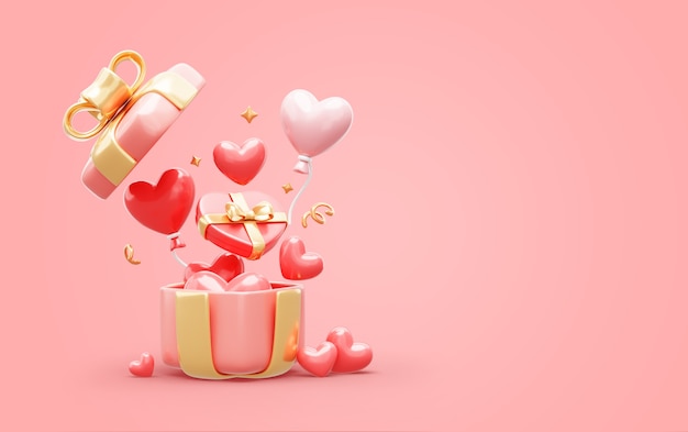 Free PSD 3d background with valentines day sale