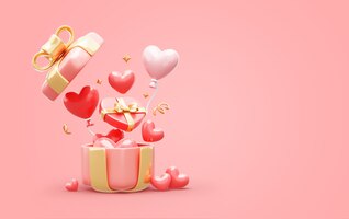Бесплатный PSD 3d фон с распродажей на день святого валентина