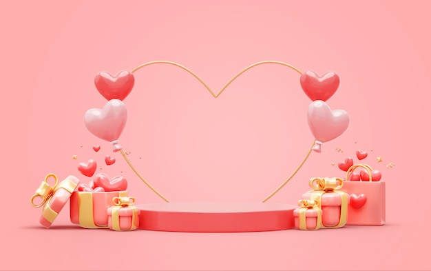 Free PSD 3d background with valentines day sale