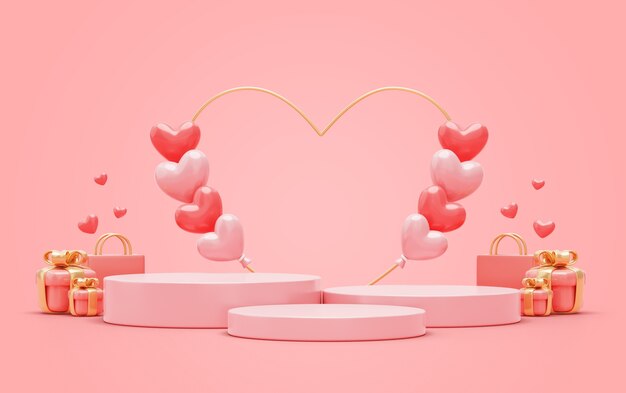 발렌타인 데이 판매와 3d 배경