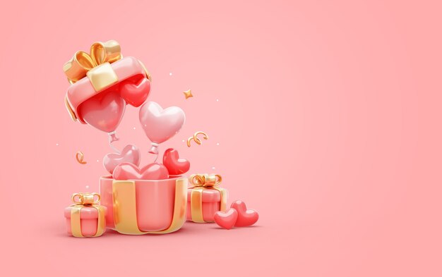 3d background with valentines day sale