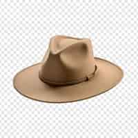 Free PSD 3d beige hat isolated on transparent background