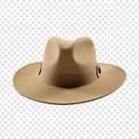 PSD gratuito 3d cappello beige isolato su sfondo trasparente