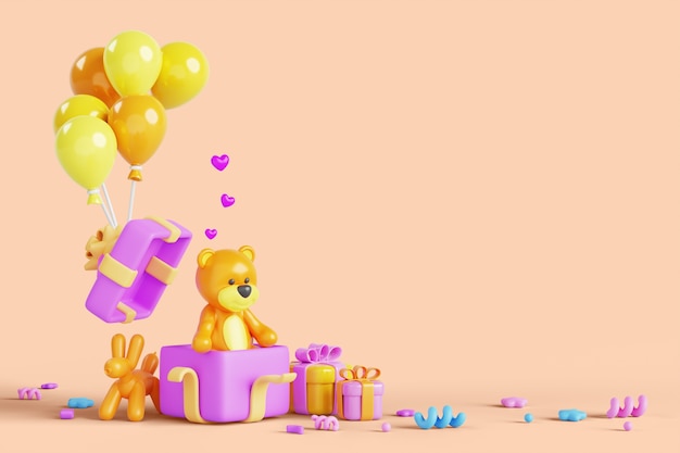 PSD gratuito sfondo di compleanno 3d