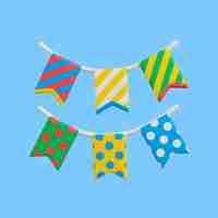 Free PSD 3d birthday icon with bunting