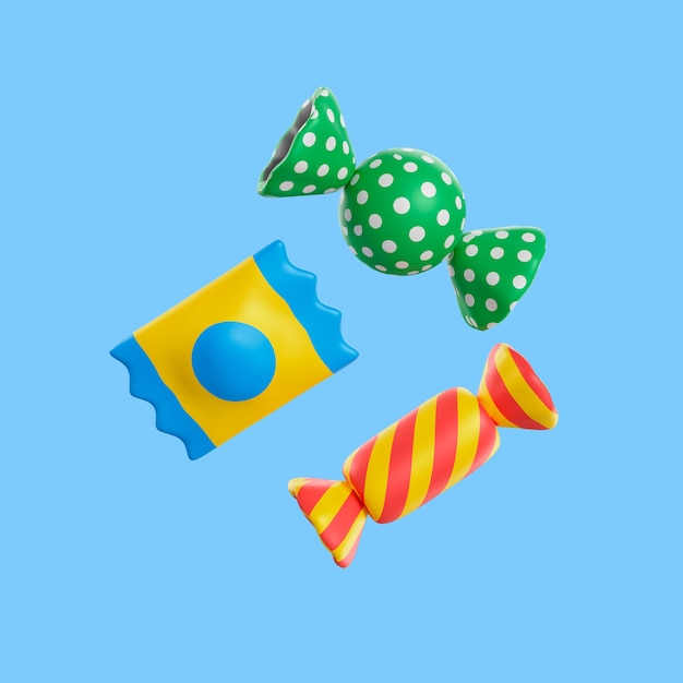 3d birthday icon with candy