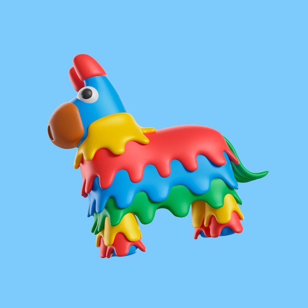 PSD gratuito icona di compleanno 3d con pinata