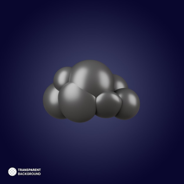 Free PSD 3d black cloud icon 3d render illustration