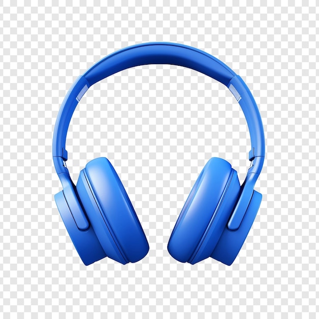 Free PSD 3d blue headphones isolated on transparent background