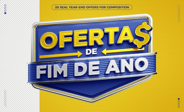 3d blue stamp for new year retail offers in brazil