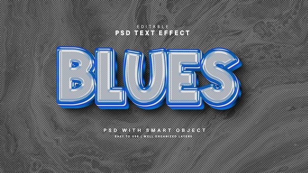 PSD gratuito effetto di testo blu 3d