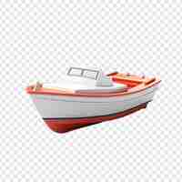 Free PSD 3d boat isolated on transparent background