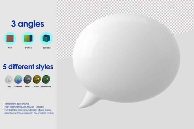 3d bubble speech icon