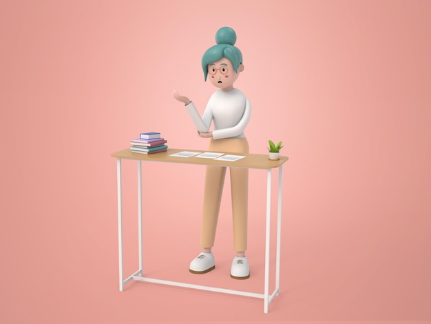 Free PSD 3d business woman illustration