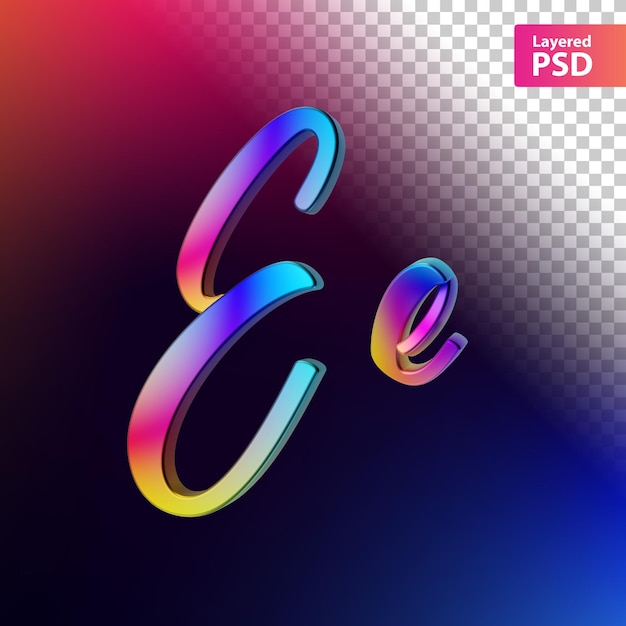 3d calligraphic rainbow color letter