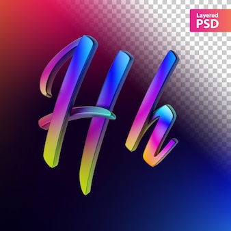 Lettera di colore arcobaleno calligrafico 3d
