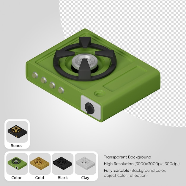 3Dキャンプ用ガスストーブ