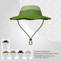 Free PSD 3d camping hat