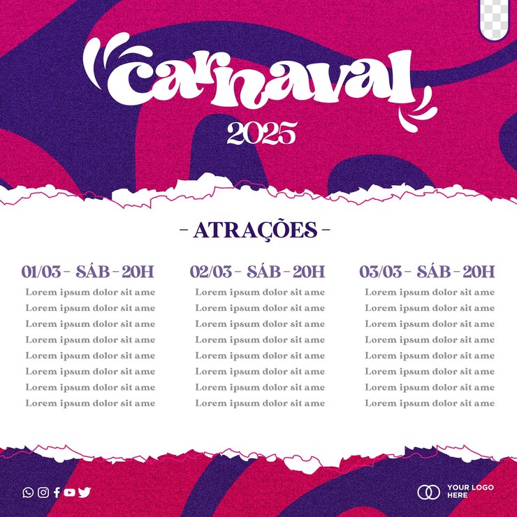 Free PSD 3d carnival logo carnival promotions brazil carnaval brasil