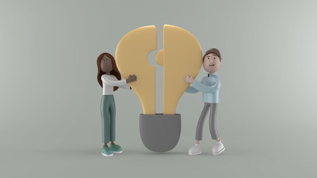 3d cartoon men illustration