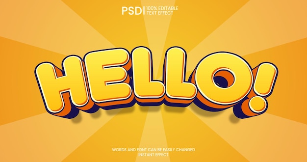 Free PSD 3d cartoon text effect