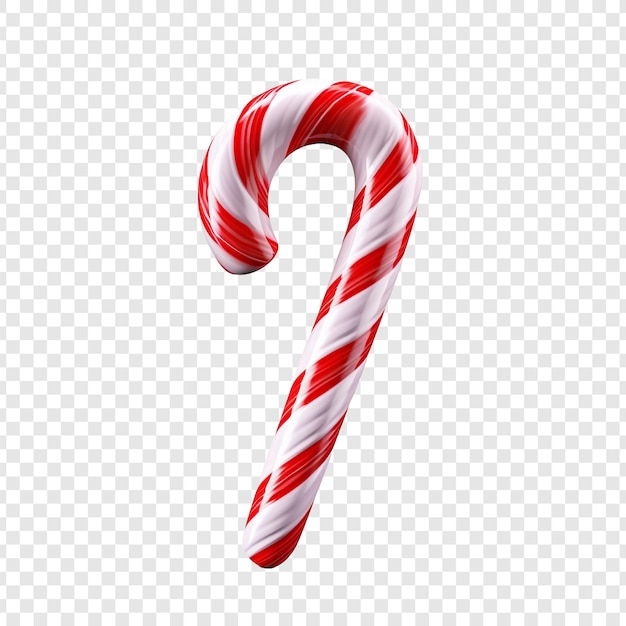 Free PSD 3d christmas candy cane isolated on transparent background