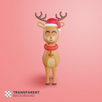 3d рождественский олень иллюстрация с крышками