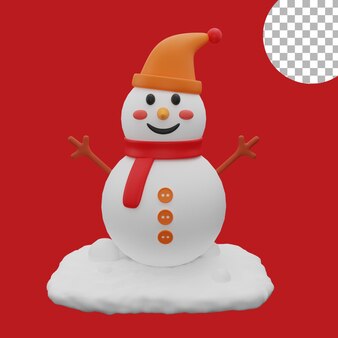 3d рождественский снеговик значок активы изолированных иллюстрация высокое качество