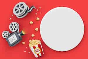 Free PSD 3d cinema blank banner background