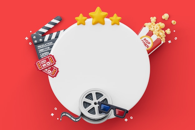 3d cinema blank banner background