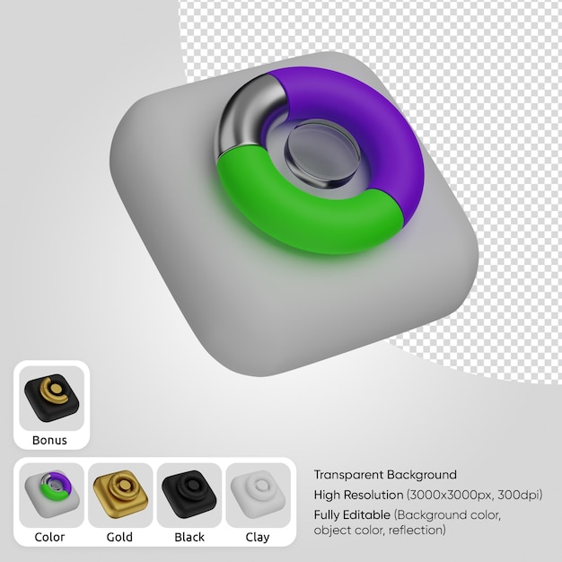 Free PSD 3d circle chart