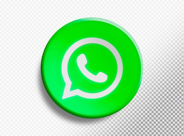 Free PSD 3d circle with whatsapp logo isolated on a transparent background