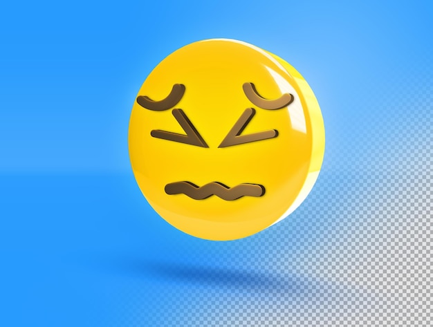 Free PSD 3d circular emoji with distressed gesture