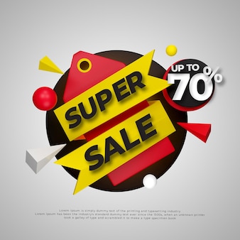 3d colorful super sale badge