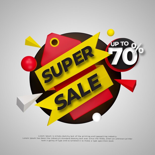 3D COLORFUL SUPER SALE BADGE