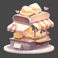 Free PSD 3d concept egg waffle shop isolated on background