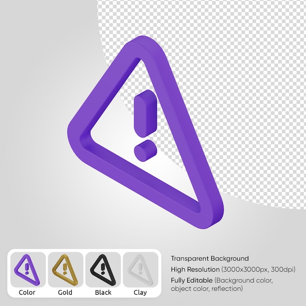 3d danger icon