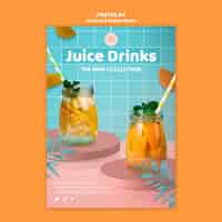 Free PSD 3d depth and realism drinks poster template