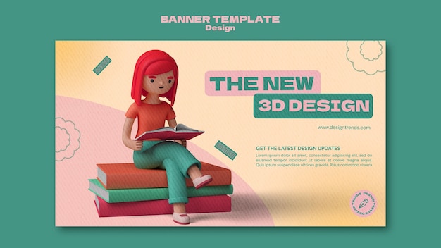 3d design horizontal banner template