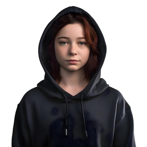 無料PSD 白い背景に隔離された美しい十代の女の子の3dデジタルレンダリング