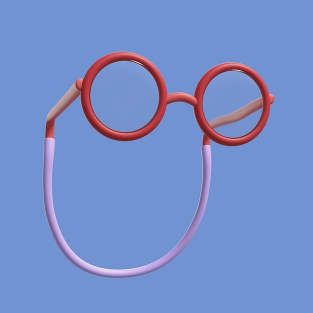 Free PSD 3d elderly icon with eyeglasses